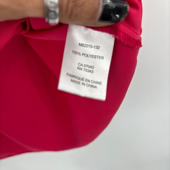 Rachel Zoe Pink Blouse Medium Faux Wrap Sleeveless Top Officecore Y2K Modern - Picture 8 of 11